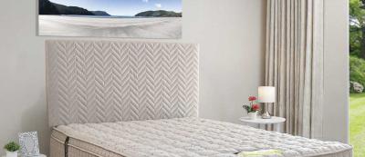 Quilted Headboard  Single Grey