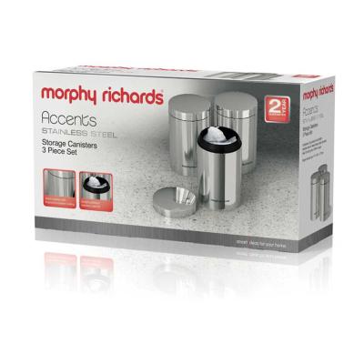 Morphy Richards Accents Set of 3 Canisters - Stainless Steel