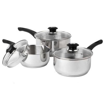 Russell Hobbs 3 Piece Saucepan with Pouring Lip