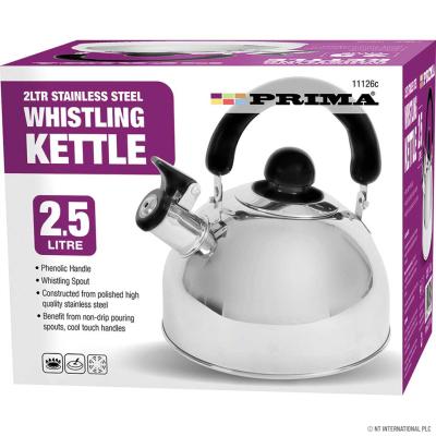 Prima Stainless Steel Whistling Kettle 2.5 Litres 
