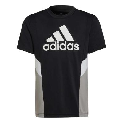 adidas Colour Block Logo T-Shirt - Black