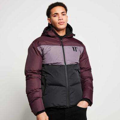 11 Degrees Large Panelled Jacket - Black/Purple