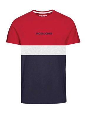 Jack & Jones Reid Blocking T-Shirt - Tango Red