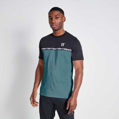 11 Degrees Taped T-Shirt - Black/Washed Green