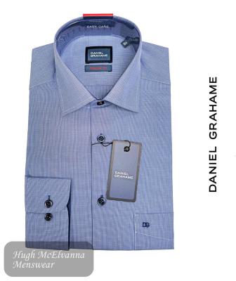 Daniel Grahame Shirt & Tie Set - Dark Blue
