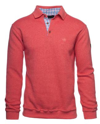 Ethnic Blue 1/4 Zip Soft Touch Knit - Red