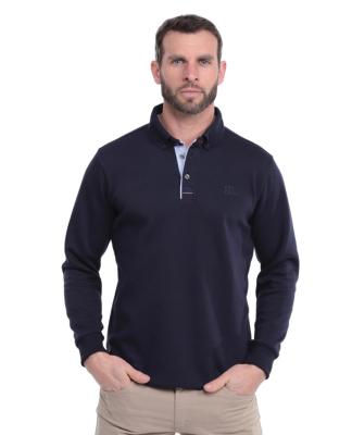 Ethnic Blue Soft Touch Knit 3-Button - Navy