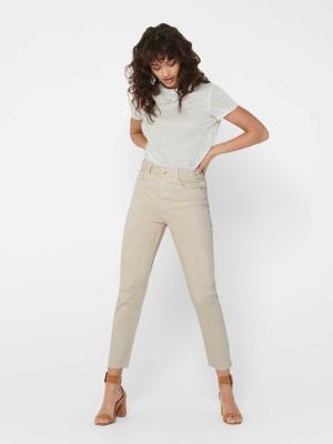 Only Emily High Waisted Denim Jeans Ivory