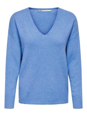 Only Rica Life Long Sleeve Knitted Pullover - Blue