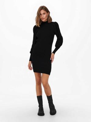 Only Katia Long Sleeve Dress Knit - Black