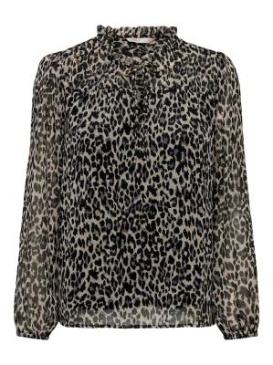 Only Ditsy Long Sleeve Blouse - Black Leonora