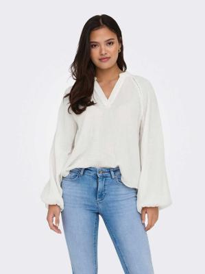 Only Thyra Life V-Neck Top - Cloud 