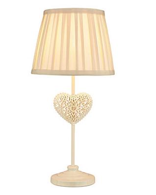 Metal Heart Table Lamp - Cream