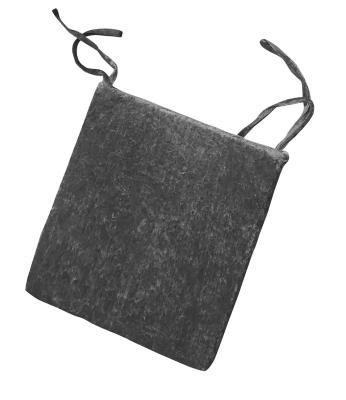 Crushed Velvet Seat Pad - Charcoal