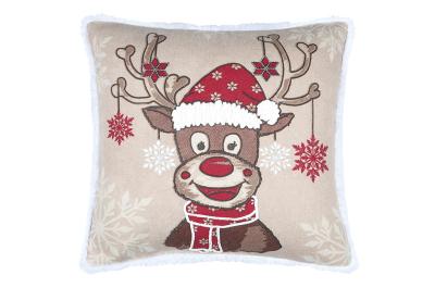 Christmas Reindeer Filled Cushion 18x18