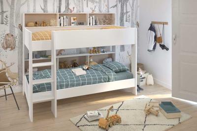 Leo Bunk Bed White and Oak