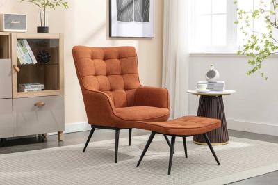 Katelyn Accent Chair with Stool Copper