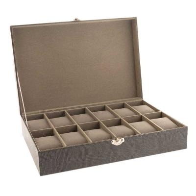 Grey Faux Lizard Watch Box Holds 12 Watches
