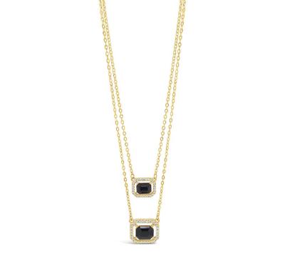 Absolute Layered Halo Necklace - Black/Yellow Gold