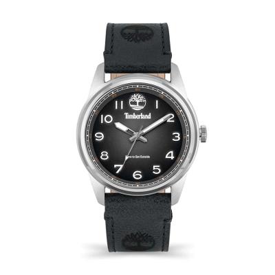 Timberland Northbridge Black Leather Strap Watch with Black Dial