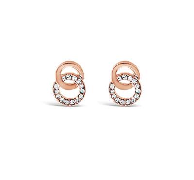 Absolute Interlinking Circles Stud Earrings - Rose Gold