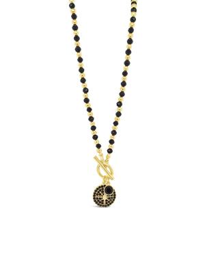 Absolute Beaded Necklace with North Star Pendant - Gold/Jet