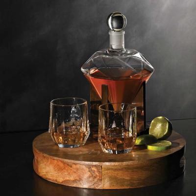 Diamond Whiskey 'Hoggit' Decanter Set Incl 2 Glasses