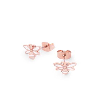 Tipperary Crystal Bee Rose Gold White Stud Earrings