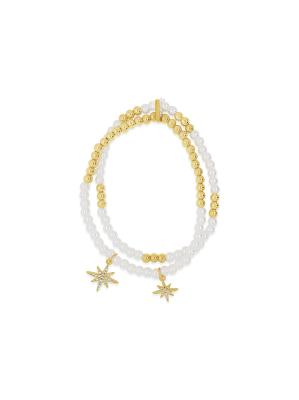 Absolute Double Bracelet - Gold/Pearl