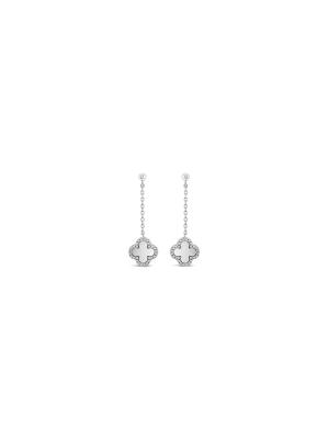 Sterling Silver Clover Mother of Pearl Earring