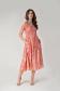 Jessica Graaf Printed Dress with Foil Print - Peach