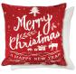 Printed Merry Christmas Cushion Cover 17 x 17 - Red